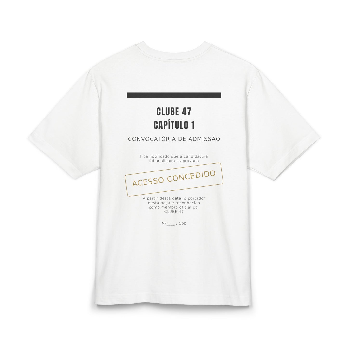 T-Shirt — Clube 47 Capítulo 1 'Acesso Concedido' White